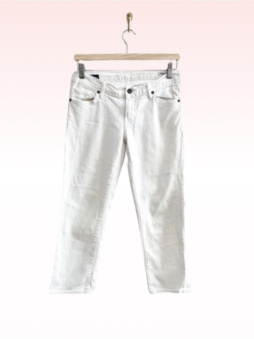CITIZEN OF HUMANITY White Kelly #063 Stretch Low Waist Crop Jeans (Sz 28)
